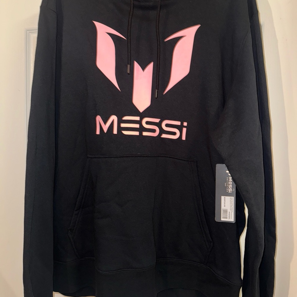 Messi Black Pink Logo Hoodie Men’s XXL $50 New